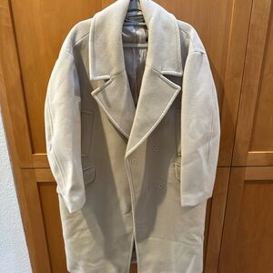 Zara Beige Double-Breasted Trench Coat Size S Classic Chic